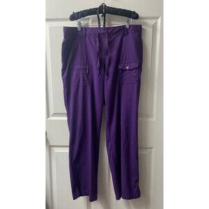 Adar Pro Scubs Pants Pull On Front Tie Unisex XL Purple Straight Leg Mid Rise